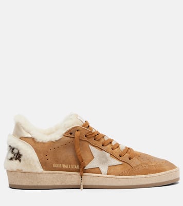 Ball Star shearling-trimmed suede sneakers | Golden Goose