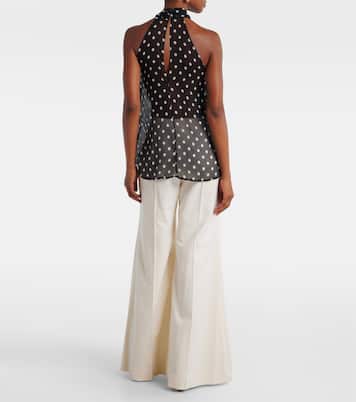 Polka-dot sheer silk tank top | Nina Ricci