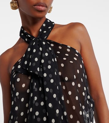Polka-dot sheer silk tank top | Nina Ricci