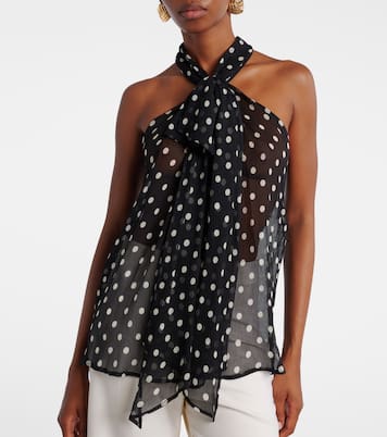 Polka-dot sheer silk tank top | Nina Ricci