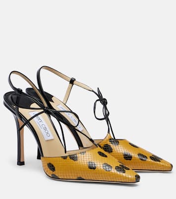 Archive Bow 100 leather slingback pumps | Jimmy Choo