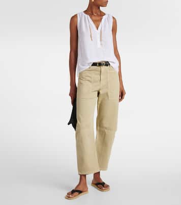 Barrel-Hose Brylie aus Baumwoll-Twill | Velvet