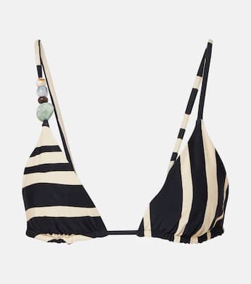 Top de bikini a rayas adornado | SIR