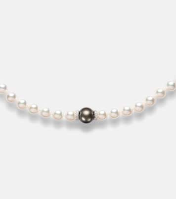 18kt gold necklace with pearls and diamonds | Mikimoto