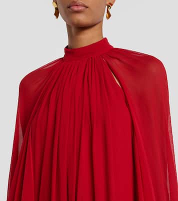 Eterea feather-trimmed silk crêpe gown | Taller Marmo