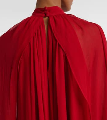 Eterea feather-trimmed silk crêpe gown | Taller Marmo
