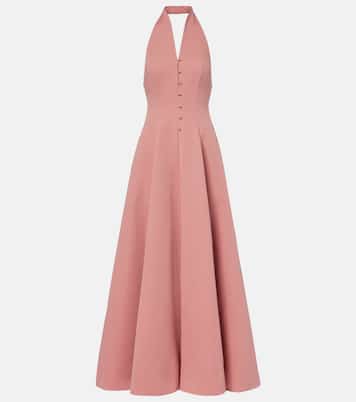 Stella halterneck cotton-blend gown | Staud