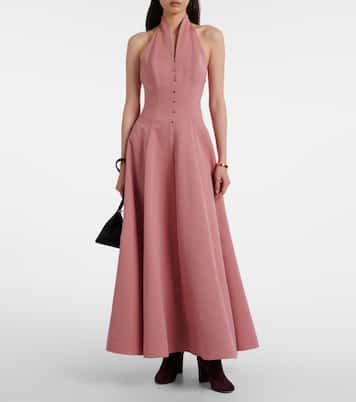 Stella halterneck cotton-blend gown | Staud