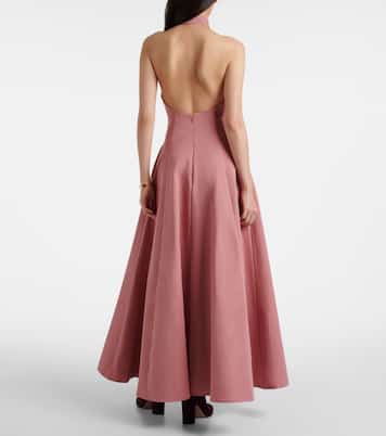 Stella halterneck cotton-blend gown | Staud