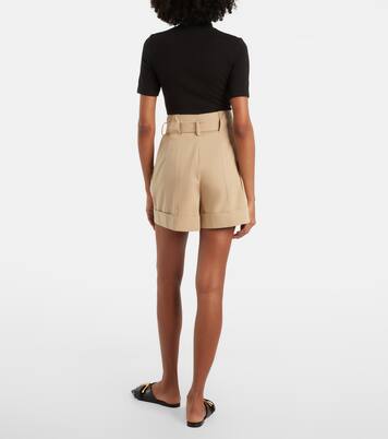 شورت من القطن الغبردين بحزام | Balmain