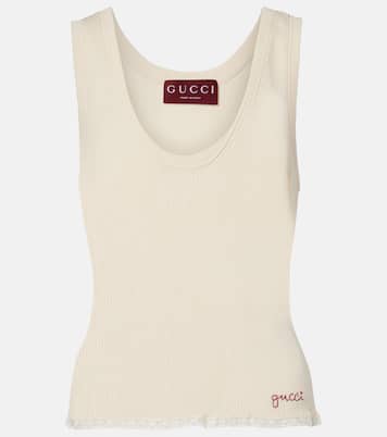 Ribbed-knit cotton tank top | Gucci