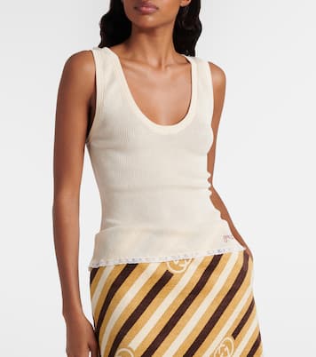 Ribbed-knit cotton tank top | Gucci