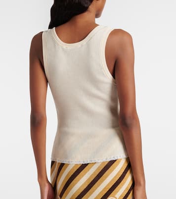 Ribbed-knit cotton tank top | Gucci