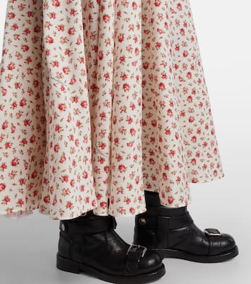 Falda midi en mezcla de seda floral | Dolce&Gabbana