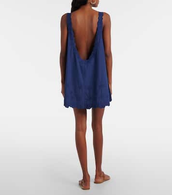 Floral embroidered cotton poplin minidress | Juliet Dunn