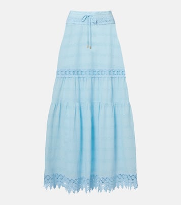 Alessia broderie anglaise cotton maxi skirt | Melissa Odabash