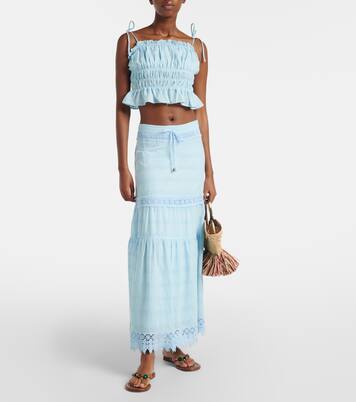 Alessia broderie anglaise cotton maxi skirt | Melissa Odabash