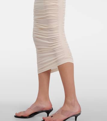 Draped sheer high-rise midi skirt  | Wolford