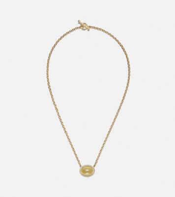 Bermuda Grass 18kt gold chain necklace with beryl and diamonds | Octavia Elizabeth