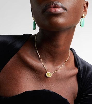 Bermuda Grass 18kt gold chain necklace with beryl and diamonds | Octavia Elizabeth