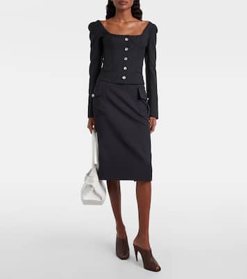 Chalk stripe wool and mohair bustier top | McQueen