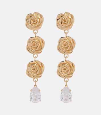Crystal-embellished gold-plated drop earrings | Magda Butrym