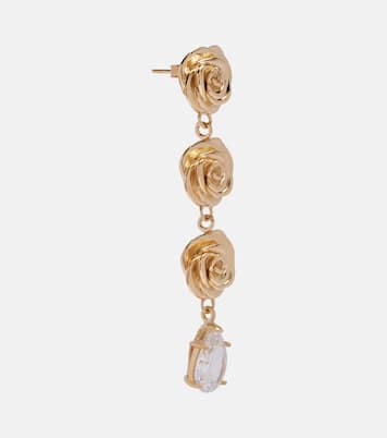 Crystal-embellished gold-plated drop earrings | Magda Butrym
