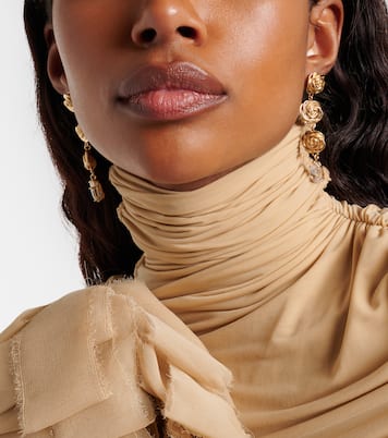 Crystal-embellished gold-plated drop earrings | Magda Butrym