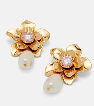 Flower embellished drop earrings | Self-Portrait