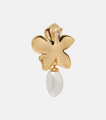 Flower embellished drop earrings | Self-Portrait