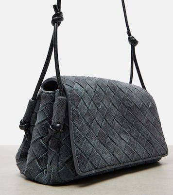 Notturno Intrecciato suede crossbody bag | Bottega Veneta