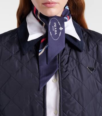 Printed silk twill scarf | Prada