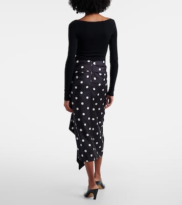 Falda envolvente de satén de seda con lunares | Sportmax