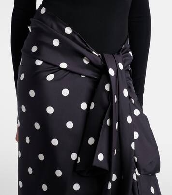 Falda envolvente de satén de seda con lunares | Sportmax