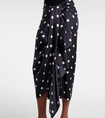 Falda envolvente de satén de seda con lunares | Sportmax