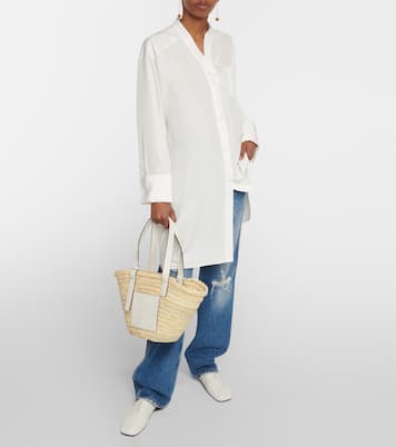 Shopper Medium in foglie di palma e pelle | Loewe