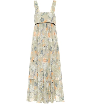 Abito midi a stampa floreale in ramia | Chloé