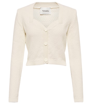 Kaya moss-knit cotton cardigan | Nanushka