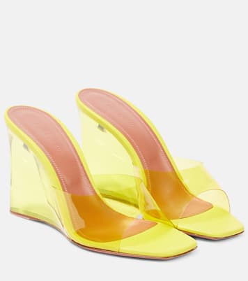 Lupita PVC wedge mules | Amina Muaddi