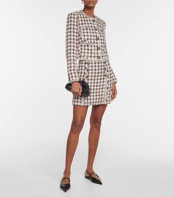 Stark houndstooth tweed miniskirt | Veronica Beard