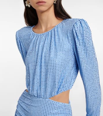 Embellished cutout jersey minidress | Self-Portrait