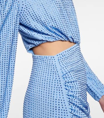 Embellished cutout jersey minidress | Self-Portrait