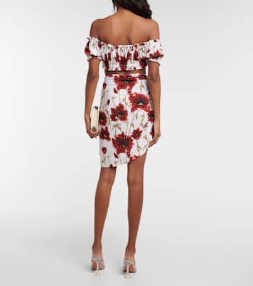 Jose floral off-shoulder crop top | Norma Kamali