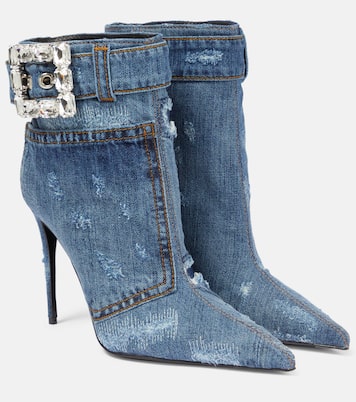 Embellished denim ankle boots | Dolce&Gabbana