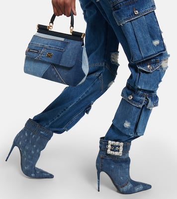 Embellished denim ankle boots | Dolce&Gabbana