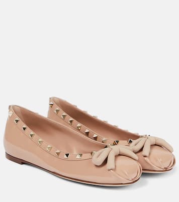 Rockstud patent leather ballet flats | Valentino Garavani
