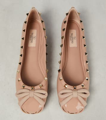 Rockstud patent leather ballet flats | Valentino Garavani