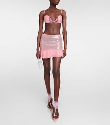 Sequined tiered miniskirt | Nensi Dojaka