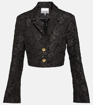 Blazer raccourci en jacquard | Ganni