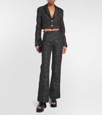 Blazer raccourci en jacquard | Ganni